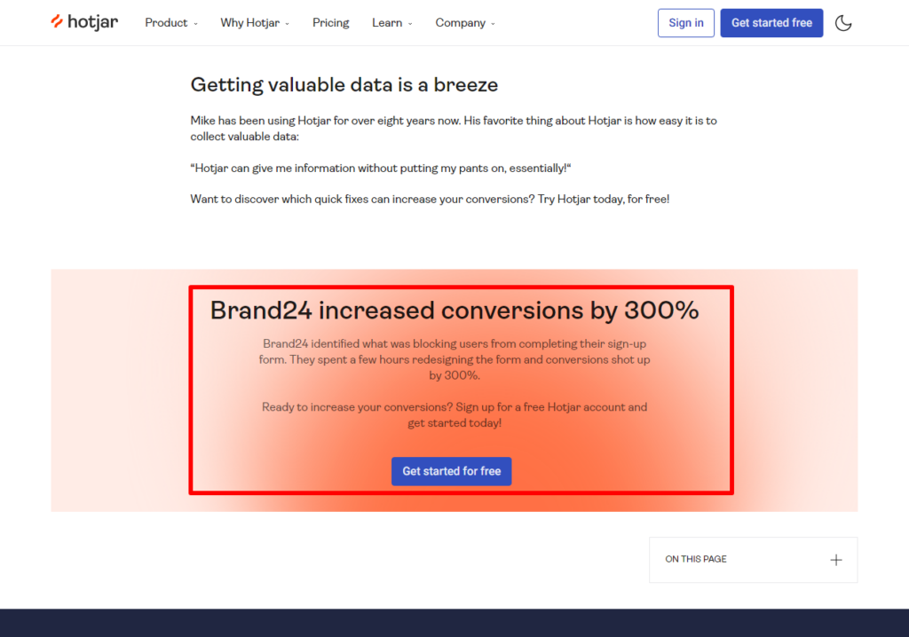 Clear CTA Example of a clear CTA in BoFu content