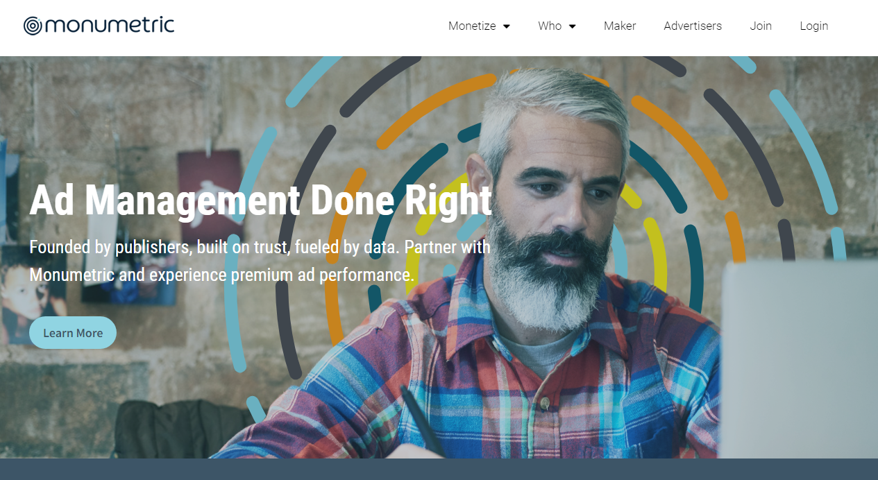 Monumetric homepage Monumetric: Best Mediavine alternative overall