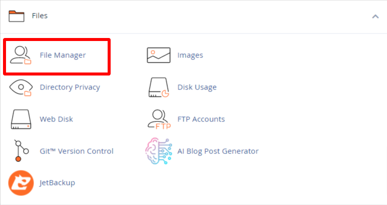 File manager Cpanel