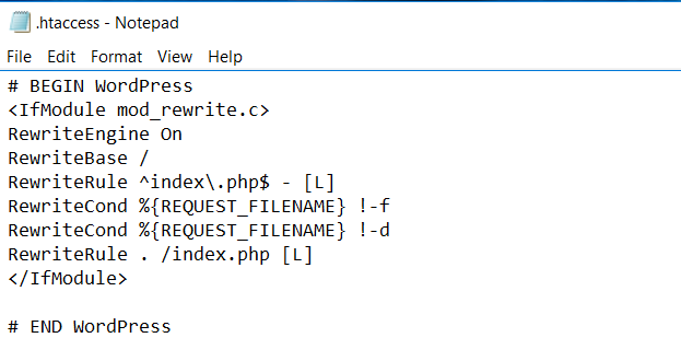 downloaded .htaccess file in your computer