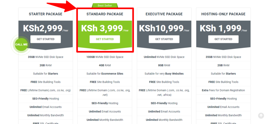 HostPinnacle's Web Hosting Packages