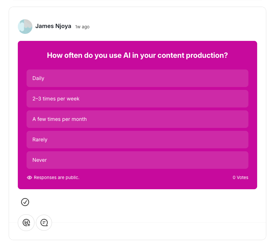 visually appealing polls in mighty networks