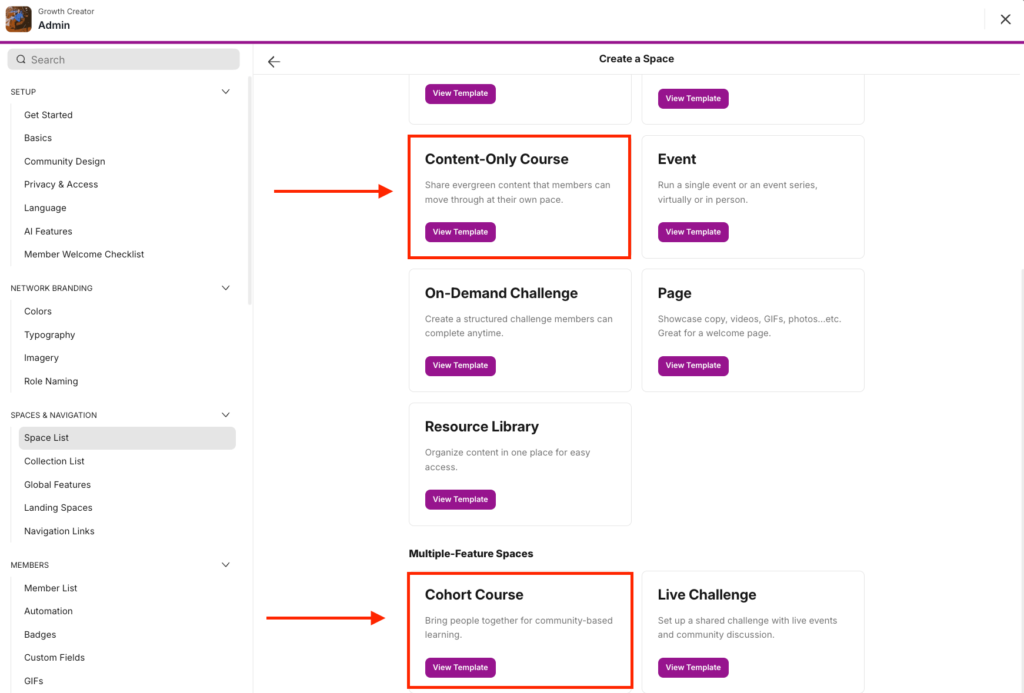 self-paced and cohort based courses in mighty networks