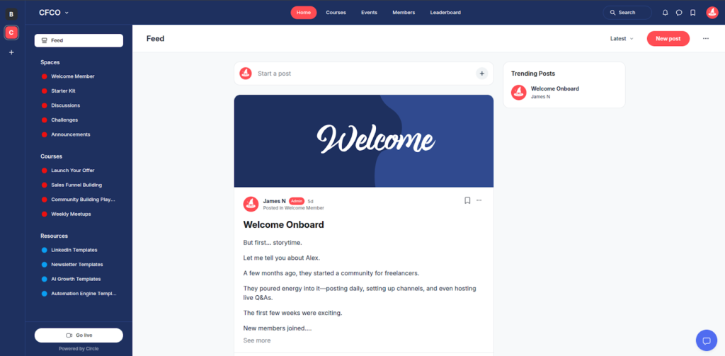 example of a customized circle community
