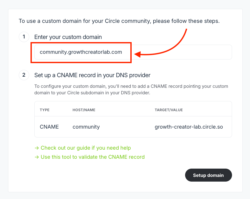 hosting your community on a custom domain in circle