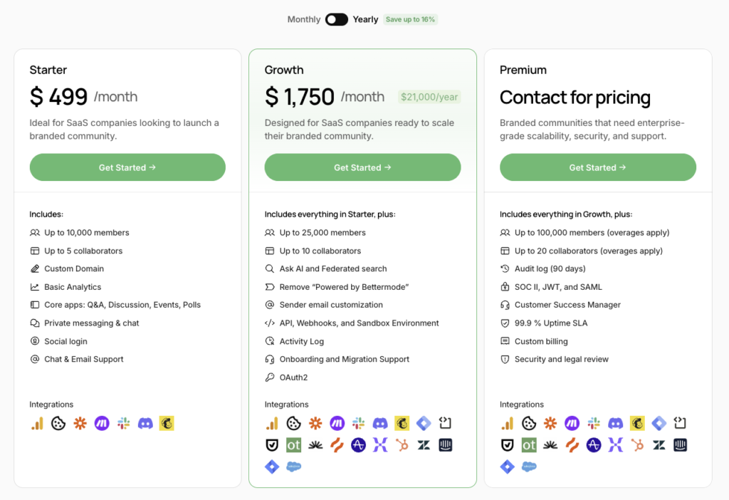 New bettermode pricing