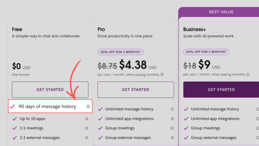 slack message history limits