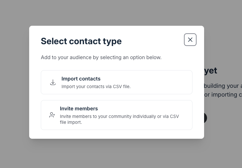 The two methods of adding a member into your community in Circle