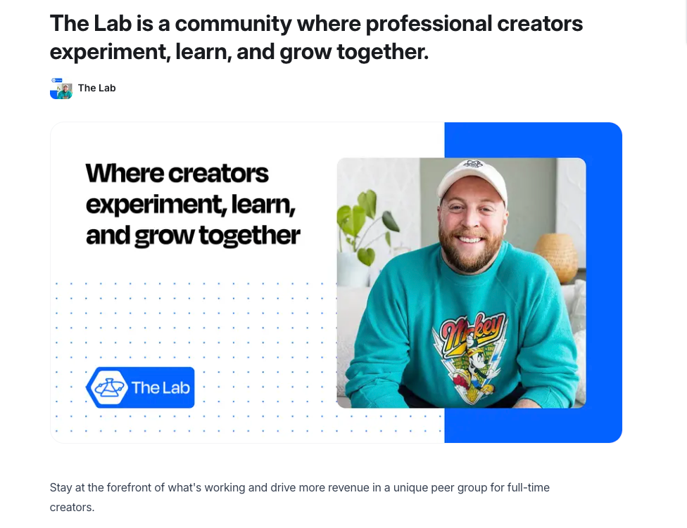 The Lab community, by Jay Clouse