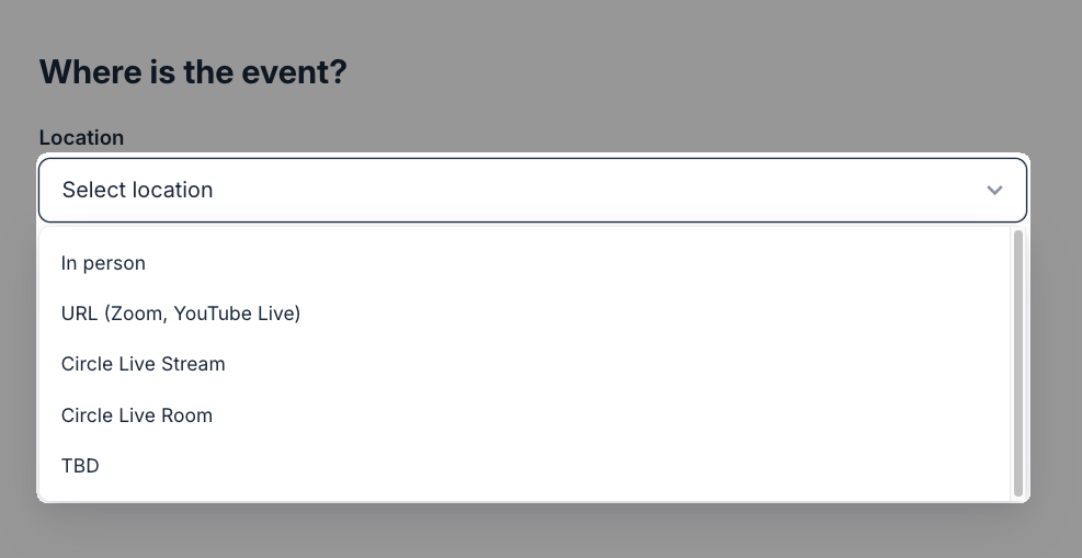 Various ways to host an event session in Circle