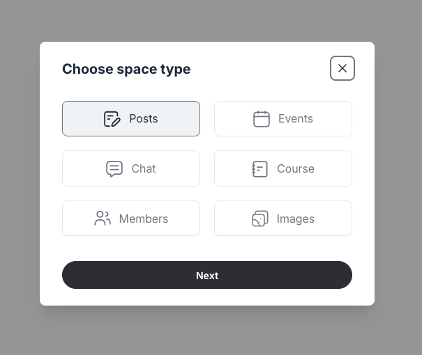 Space types you can create in Circle