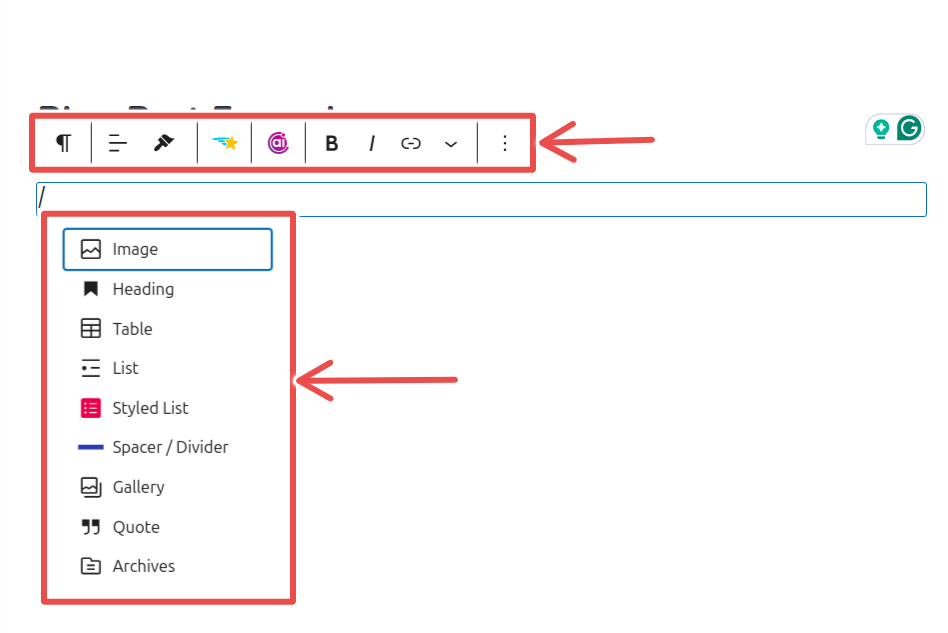 WordPress block editor