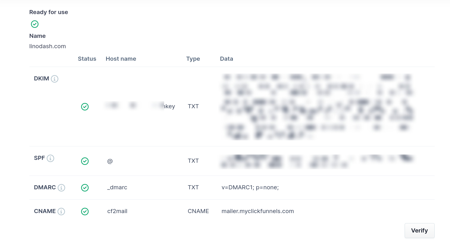 Adding dns record to verify your email DKIM keys in ClickFunnels