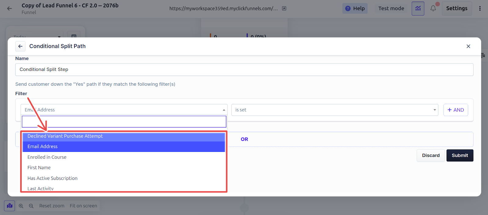 conditional split paths in clickfunnels