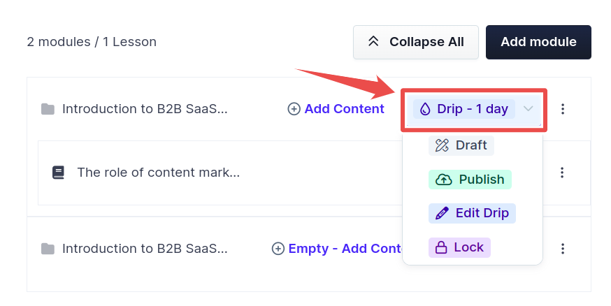 dripping course content