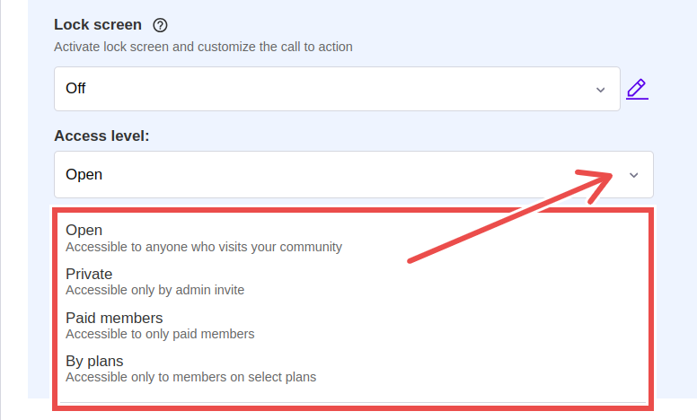 setting access to community channels