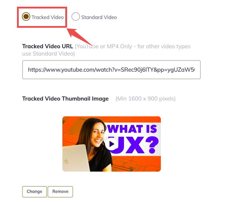 tracked video feature