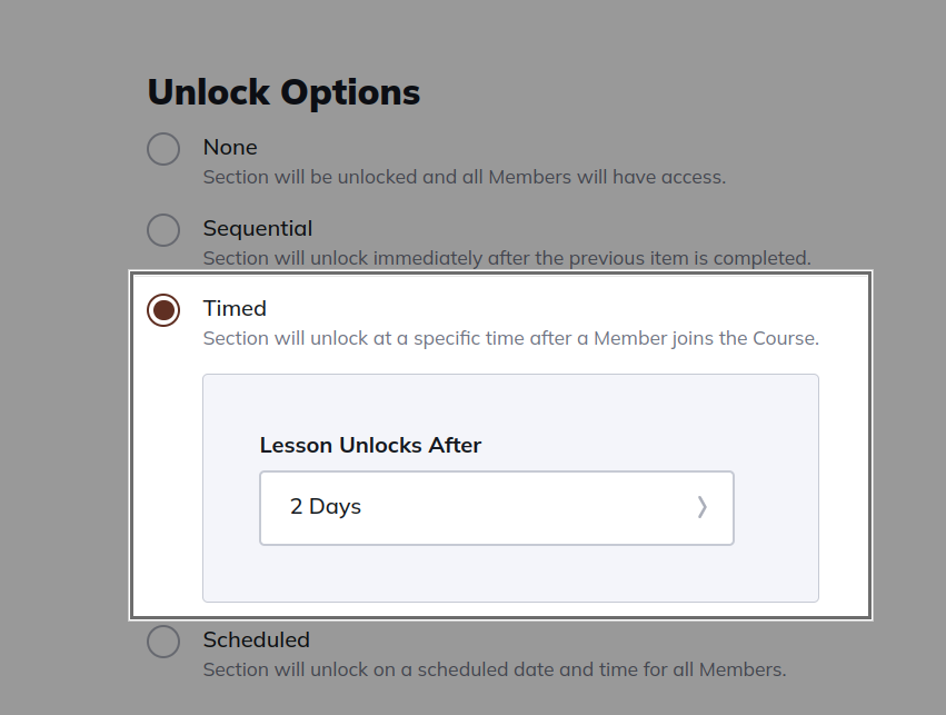 content drip scheduling setup in mighty networks