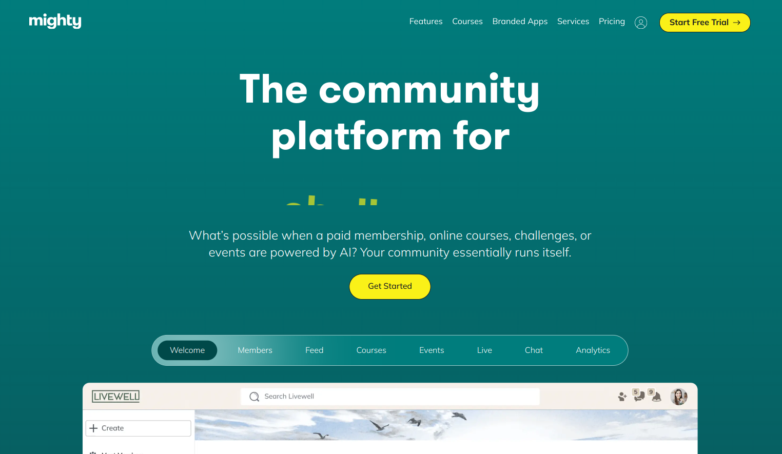 Mighty Networks website