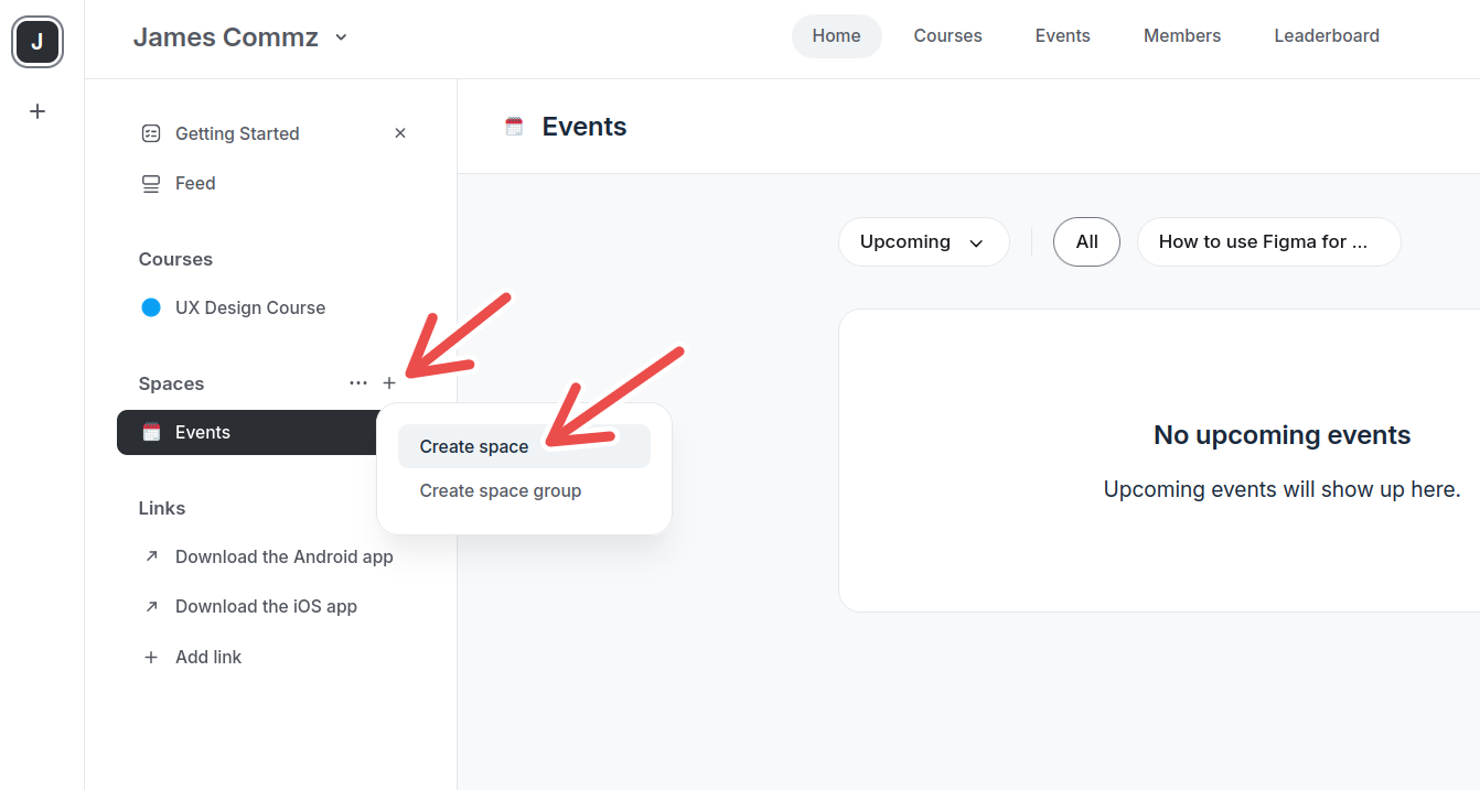 creating event space
