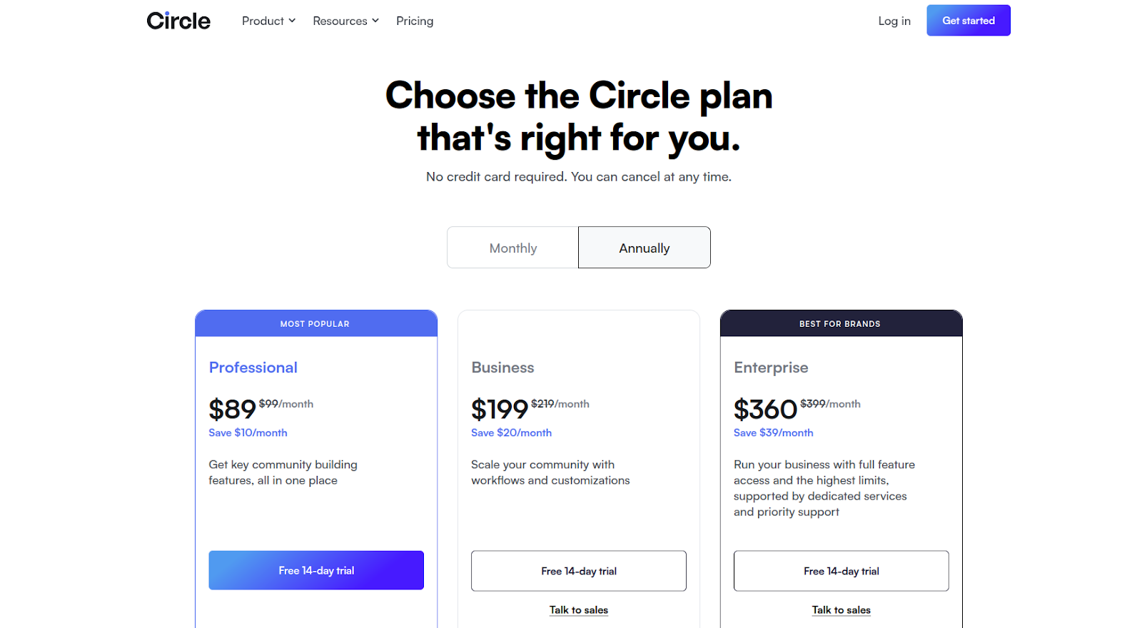 Circle Community Pricing