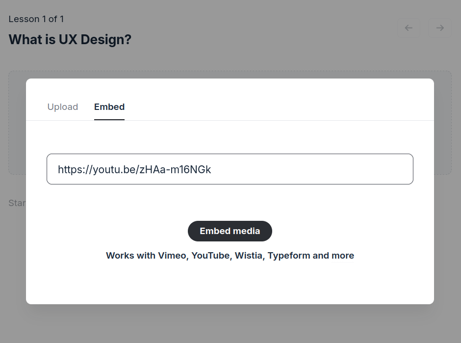 Circle's video embed feature