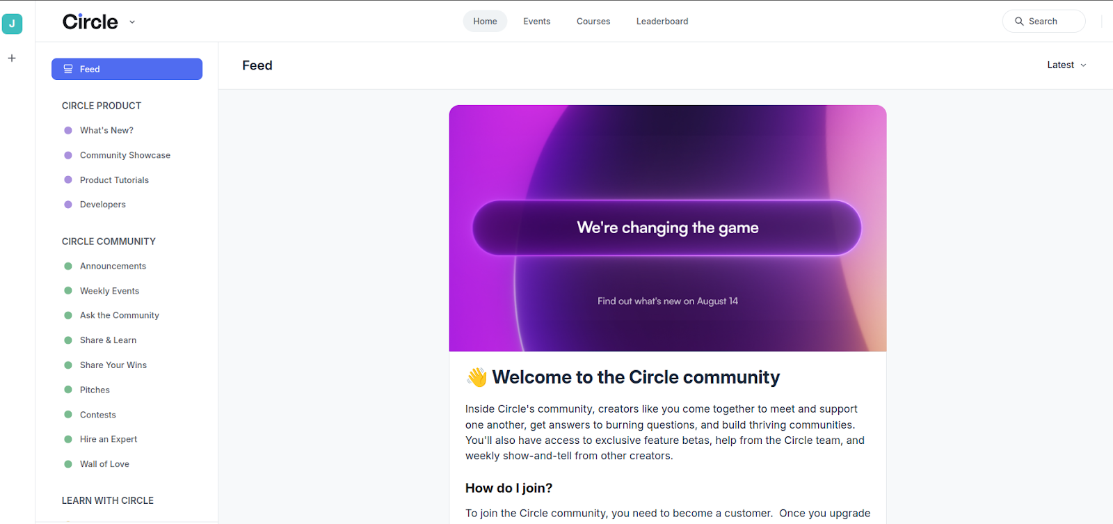 Circle member's view