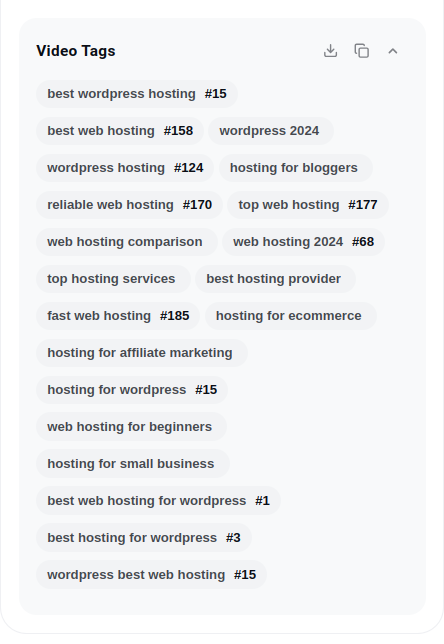 get potential tags and keywords from your competitors videos vidiq
