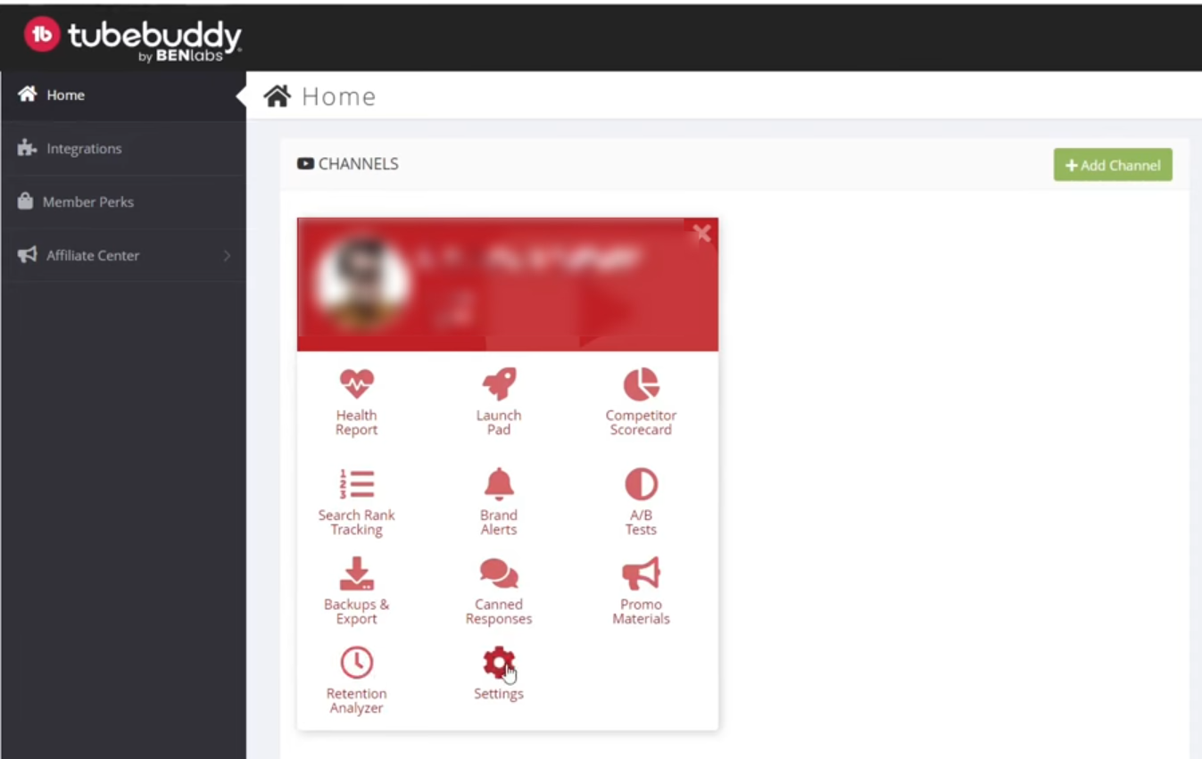 TubeBuddy outdated web interface