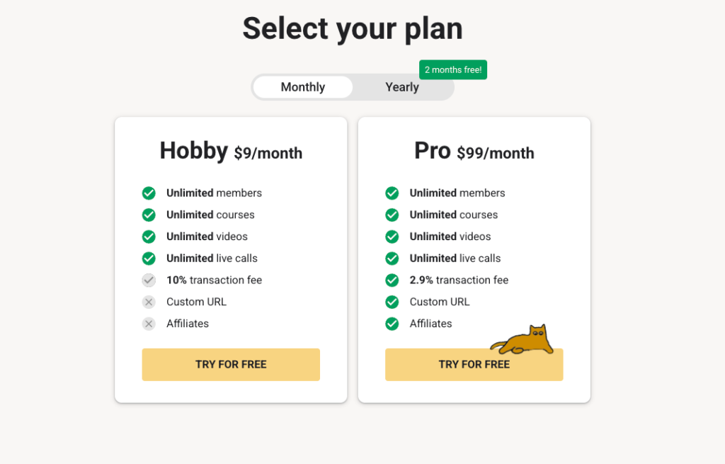 Skool plans and pricing