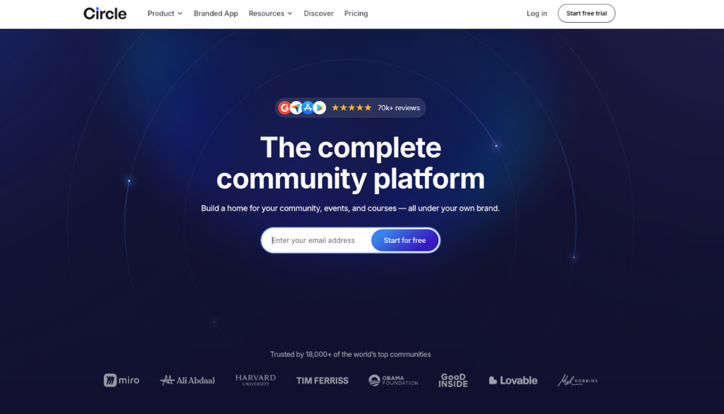 Circle.so homepage website