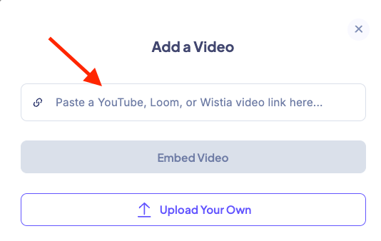 embedding externally hosted video to course lessons in stan store course builder