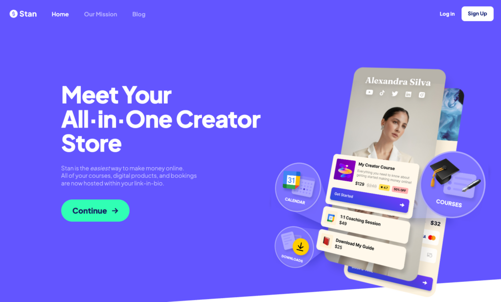 Stan Store website homepage