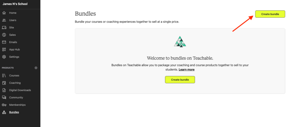 adding product bundles in teachable