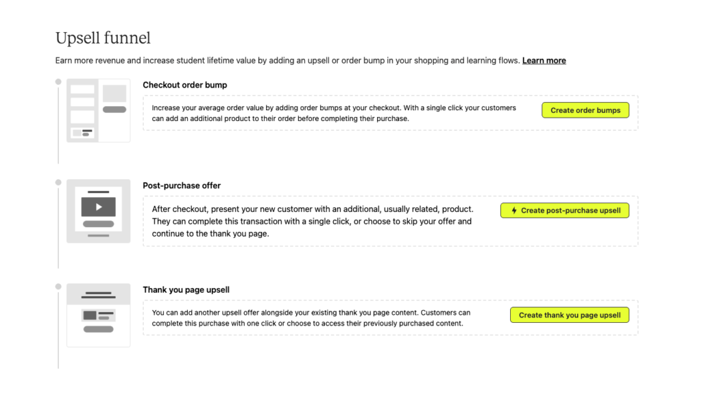 upsell funnel in teachable