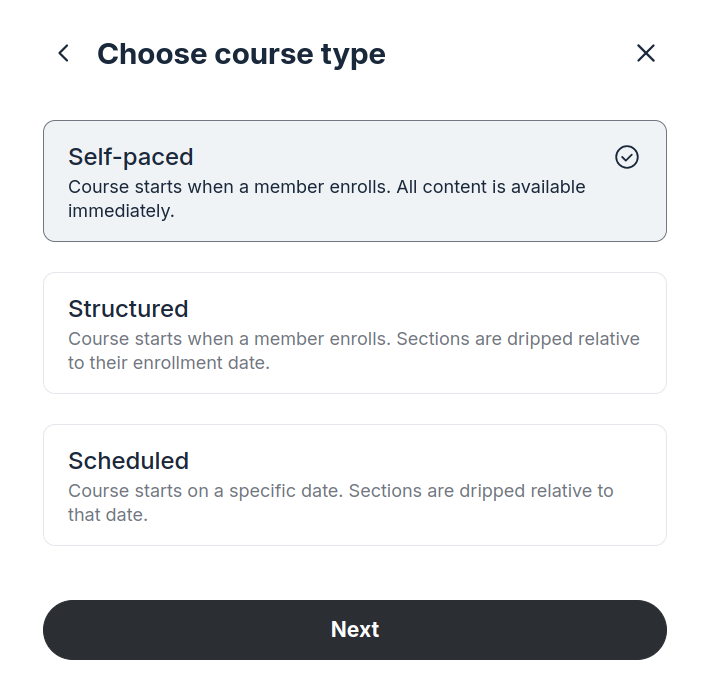 Circle course structures