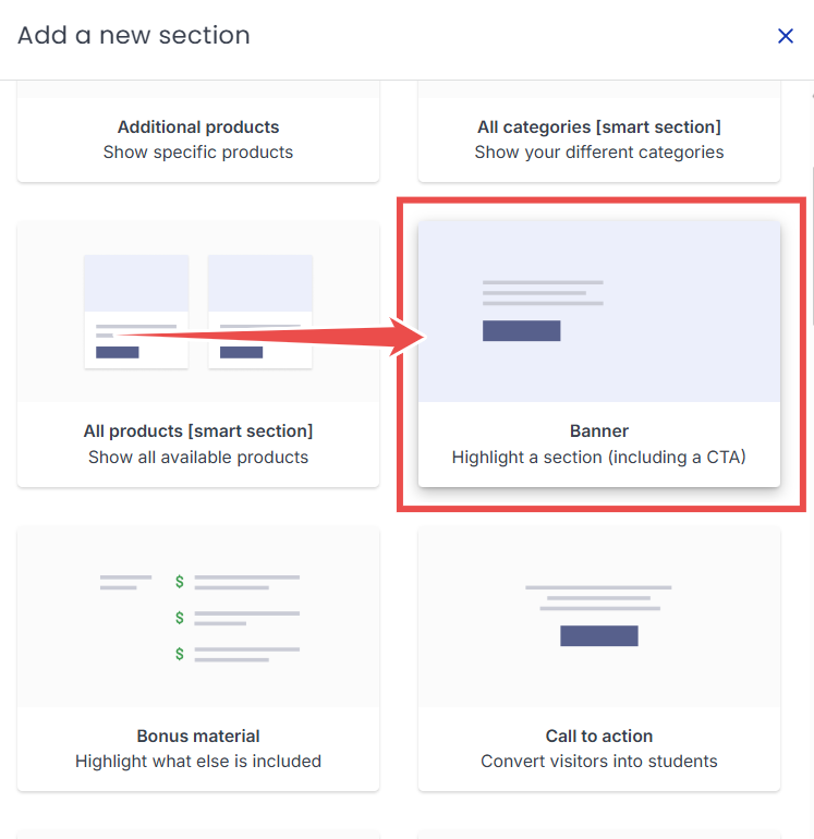 banner section template