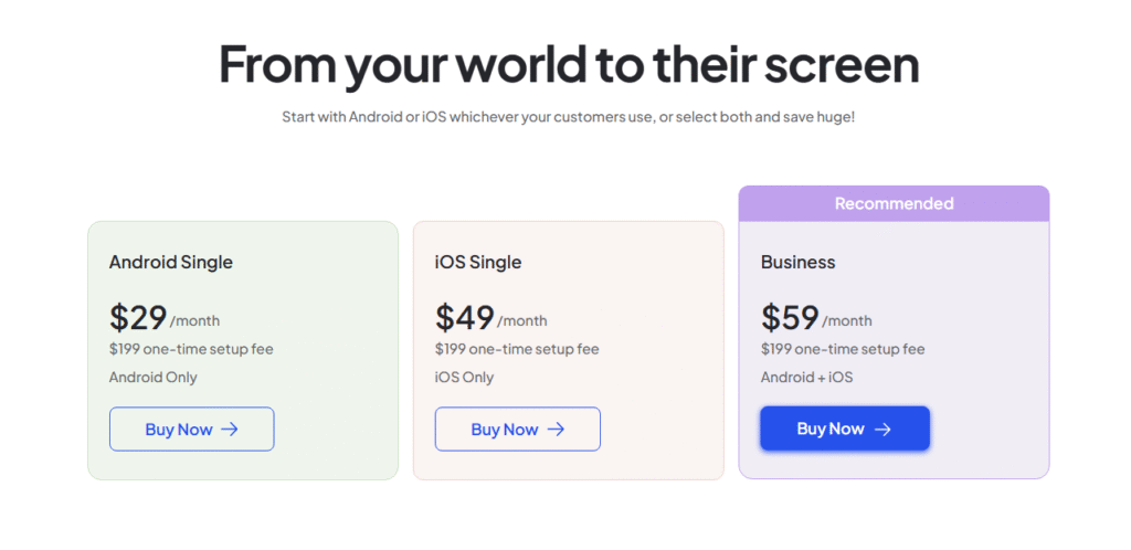 Klasio branded mobile app