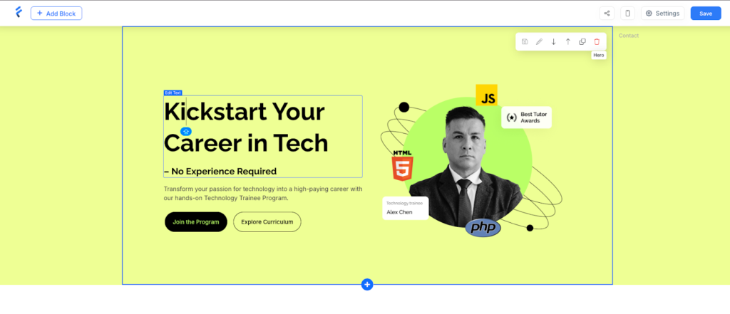 Freshlearn website builder