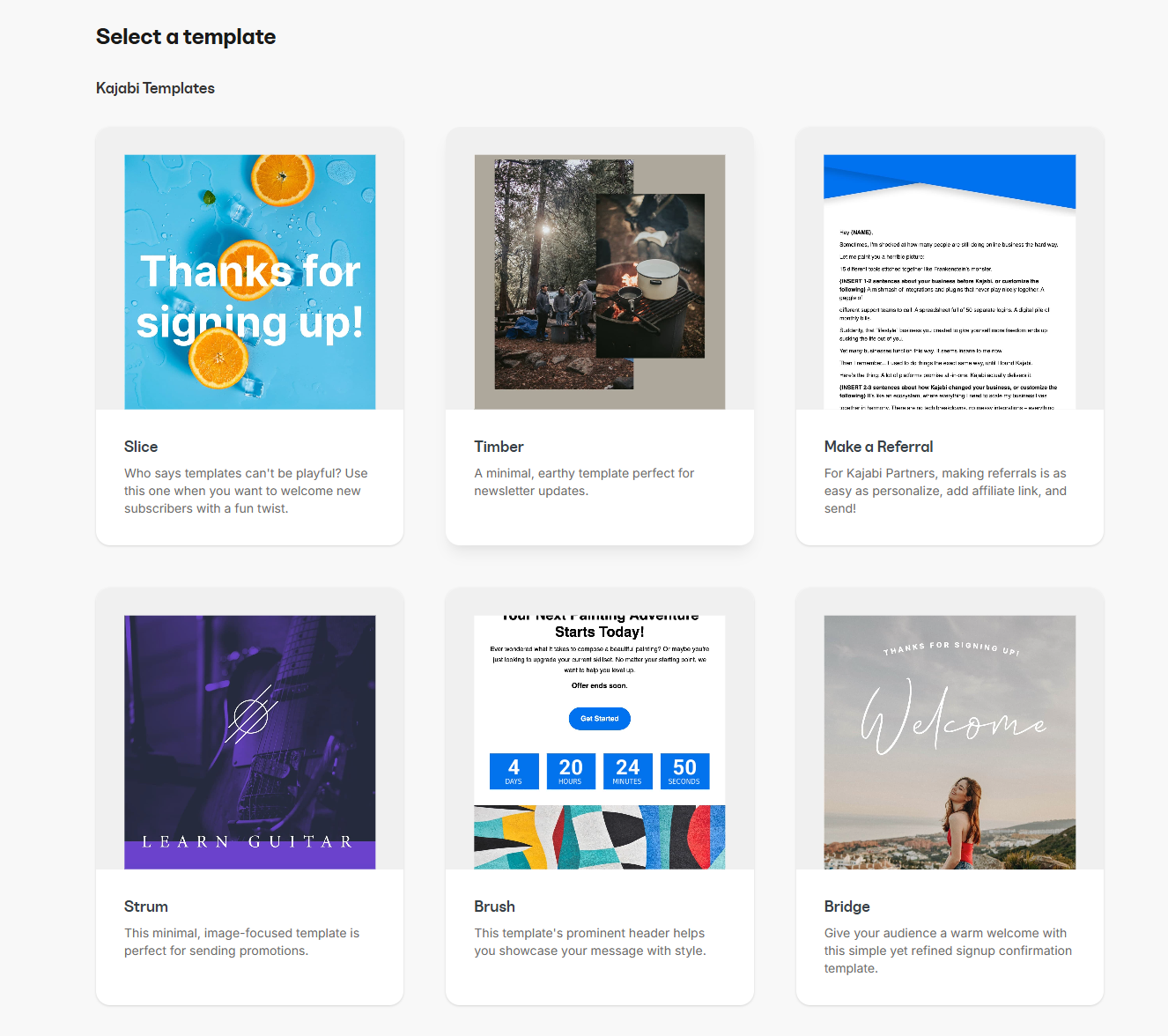 Kajabi email design templates