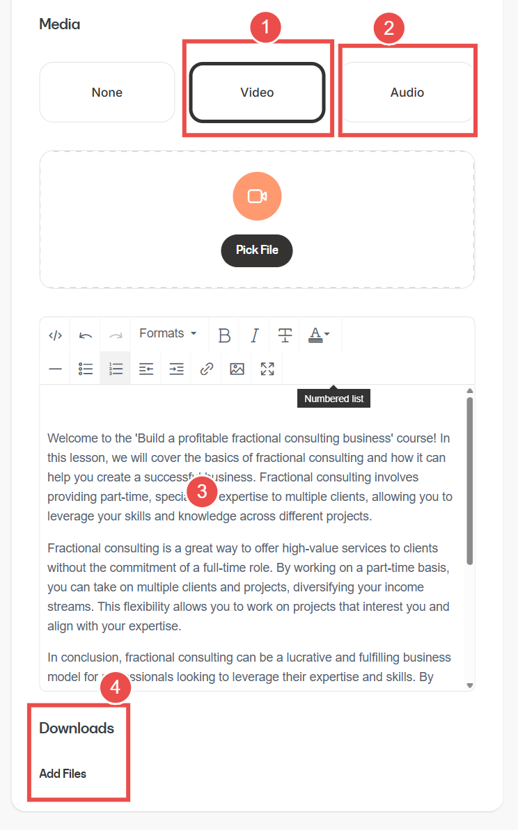 add media content to Kajabi courses