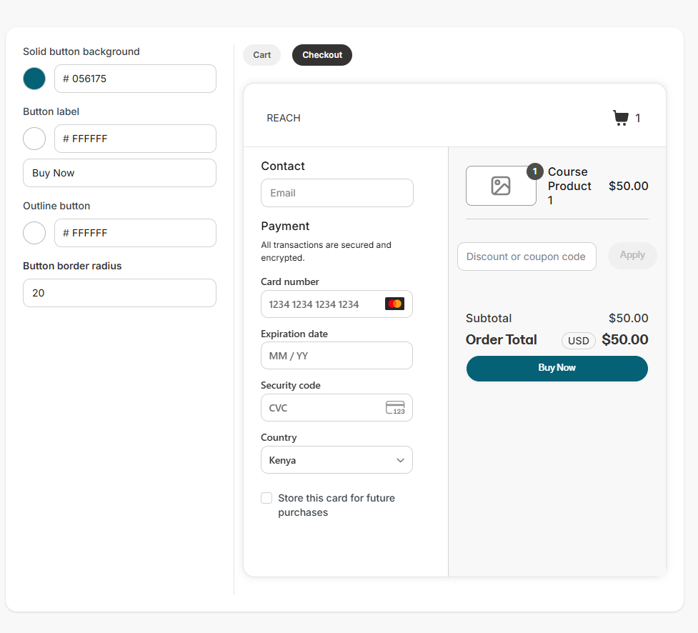 Kajabi checkout builder