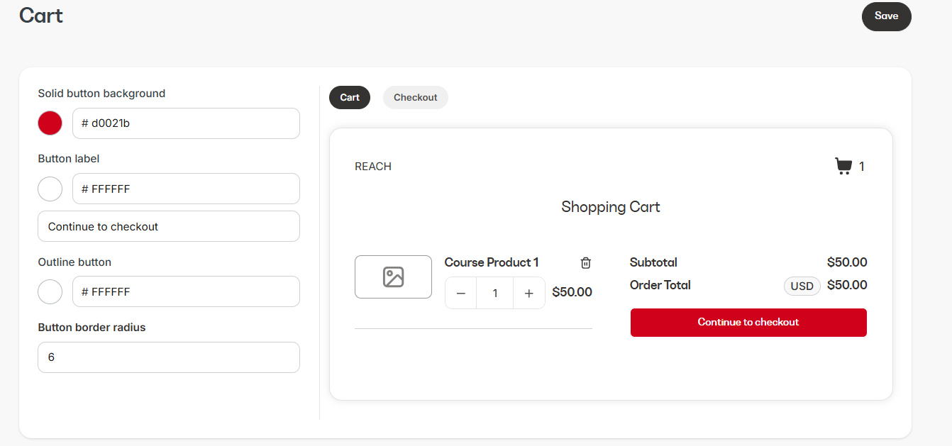 Kajabi's Shopping cart