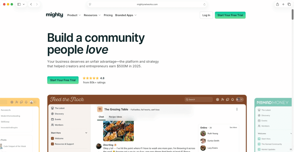 Mighty Networks website