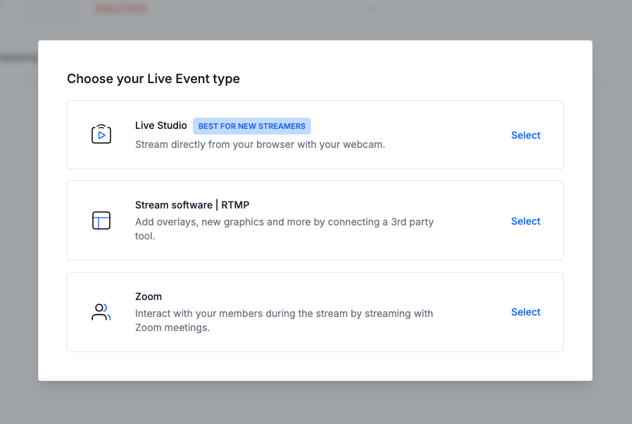 native livestream tools and rmpt and a direct zoom integrations
