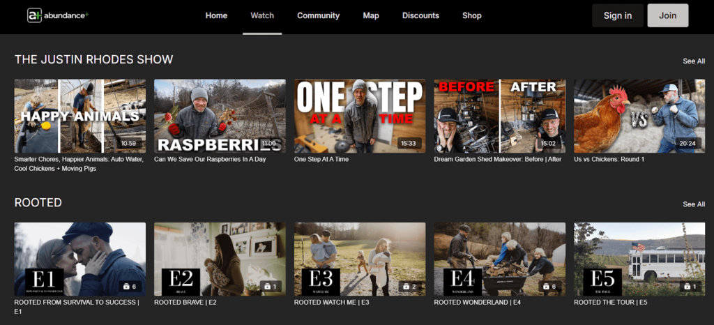 Uscreen video catalog example