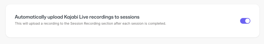 automatic live session recording