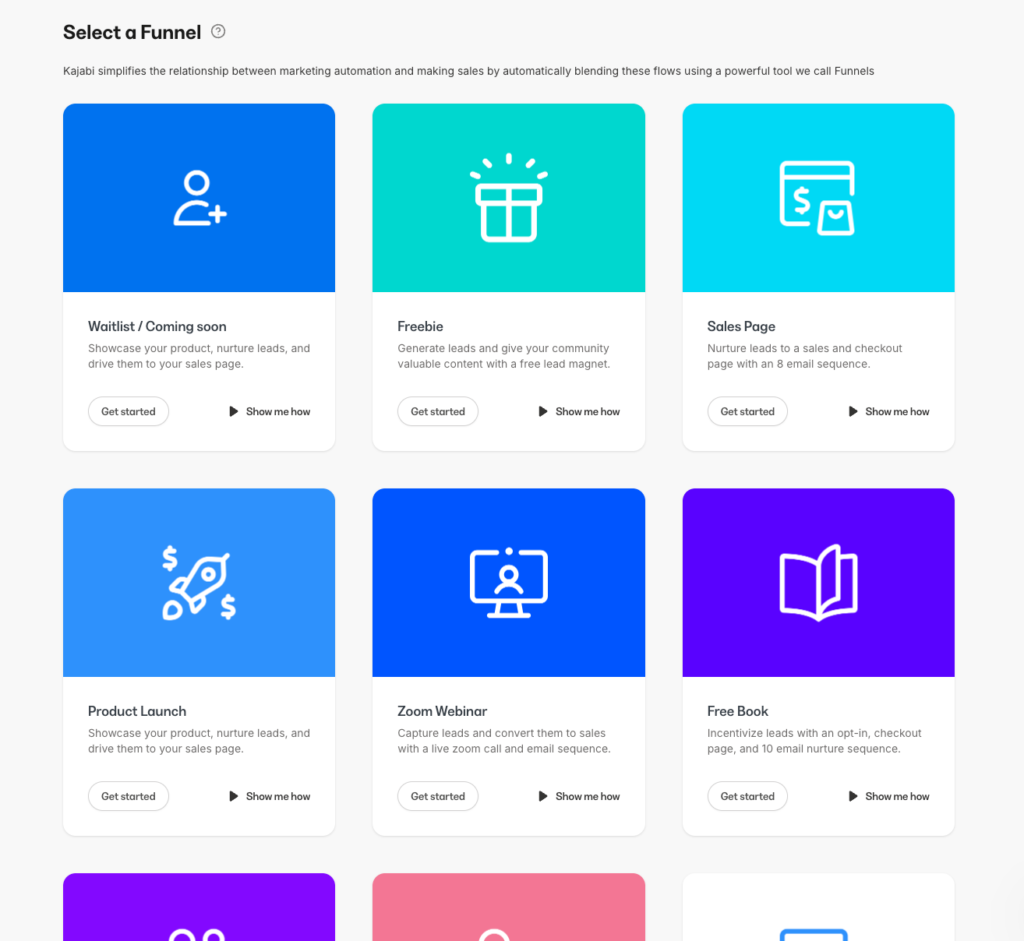 Funnel templates, Blueprints