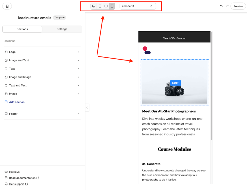 prevewing designs across mobile, desktop and tablets