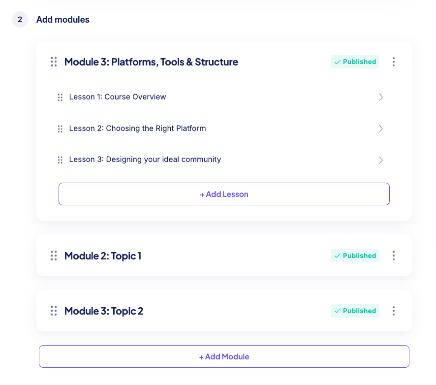 Stan Store course curriculum builder